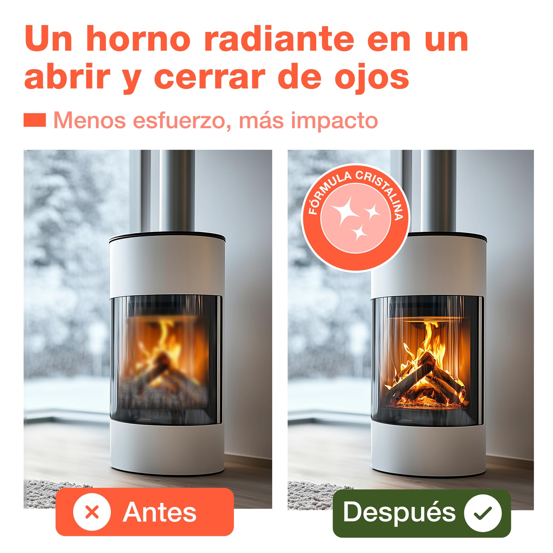 bio-chem Limpiacristales para chimeneas 3x 500ml + paño