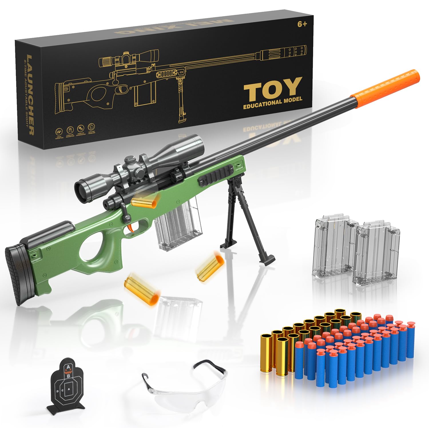 Toy Gun Soft Bullets with Jump Ejecting Mag, Toys Foam Blaster Education Toy for 6,7,8,9,15+ Kids Gifts