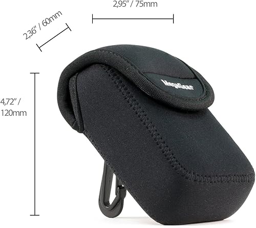 Miniatura 2 de MegaGear Nikon Coolpix W300, AW130, Ricoh WG-30W, WG-50 Funda de neopreno ultra ligera para cámara, con mosquetón, color negro, MG1276, piel