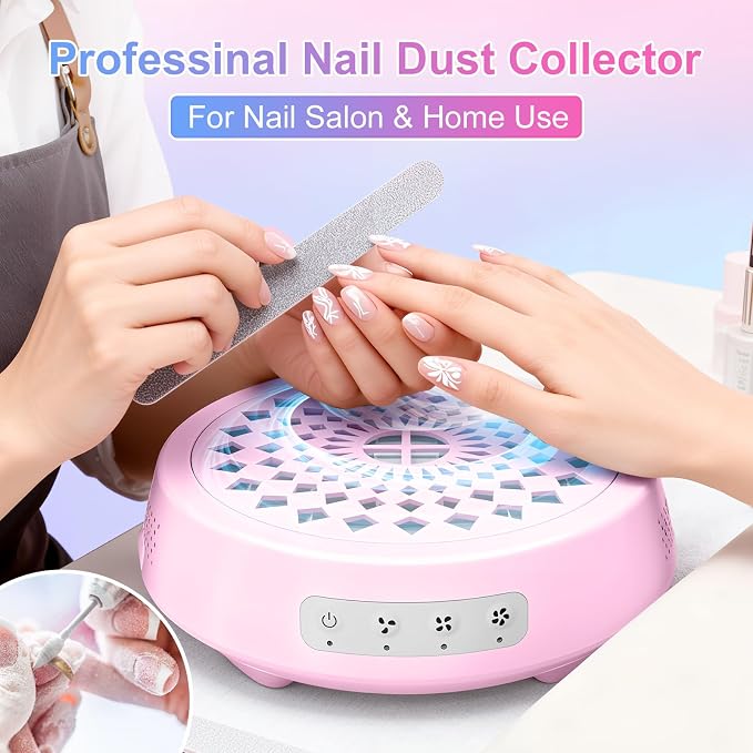 Recolector profesional de polvo para uñas, aspiradora silenciosa miniatura 4
