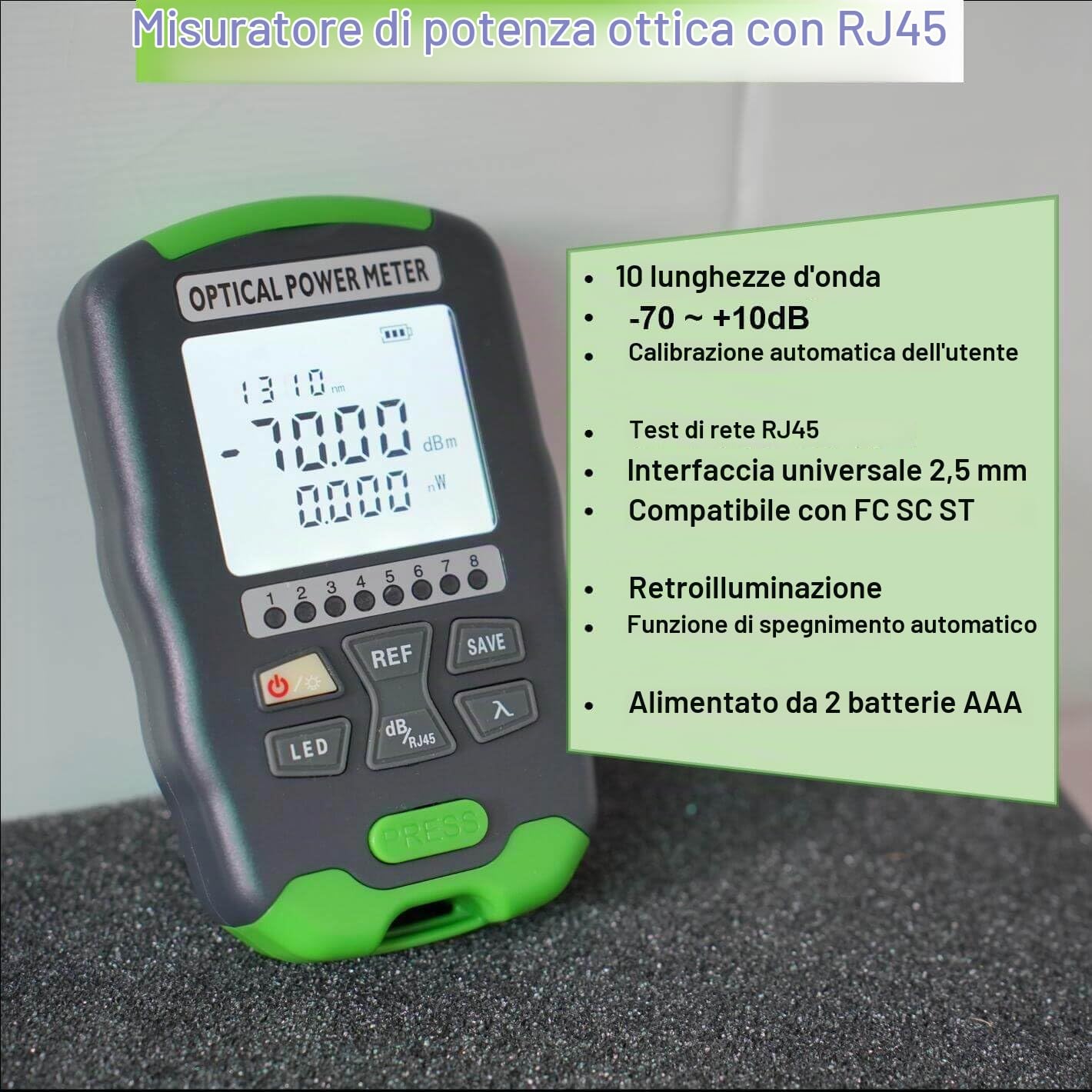 Kit di Strumenti in Fibra Ottica con misuratore di potenza ottica con test di rete RJ45 Laser Fibra Ottica Kit Fibra Ottica FTTH Tools Kit