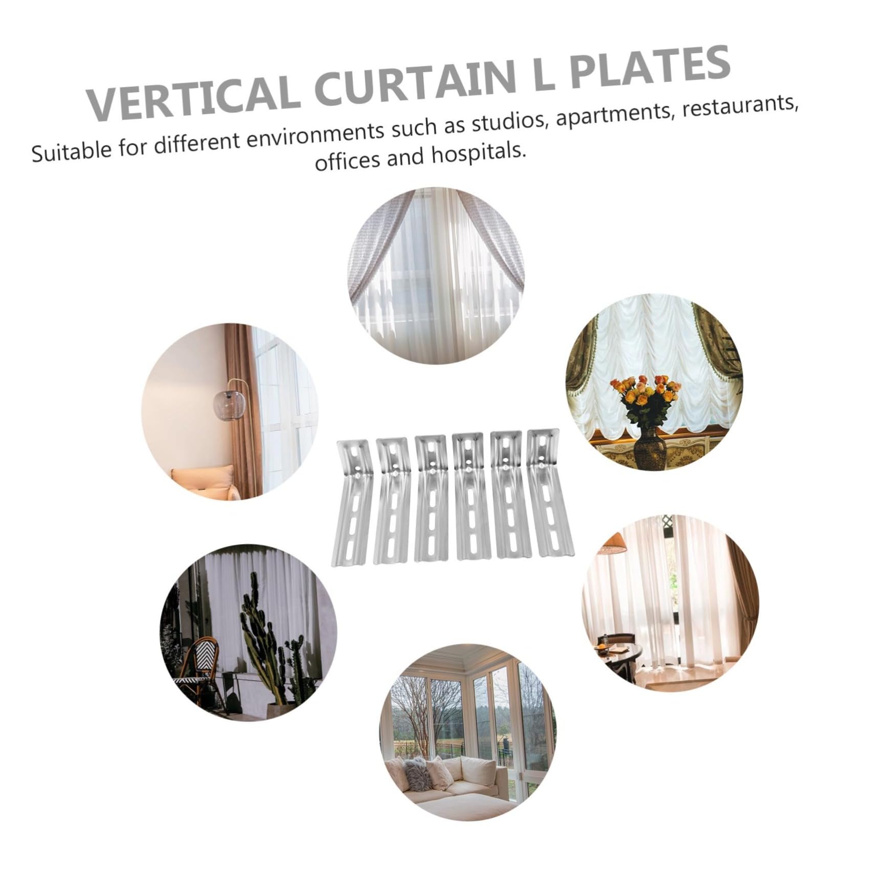 Alipis 6Pcs Curtain Plate Replacements for DIY Projects for Home Office Use Lightweight Accessories for Easy Installation and Repair