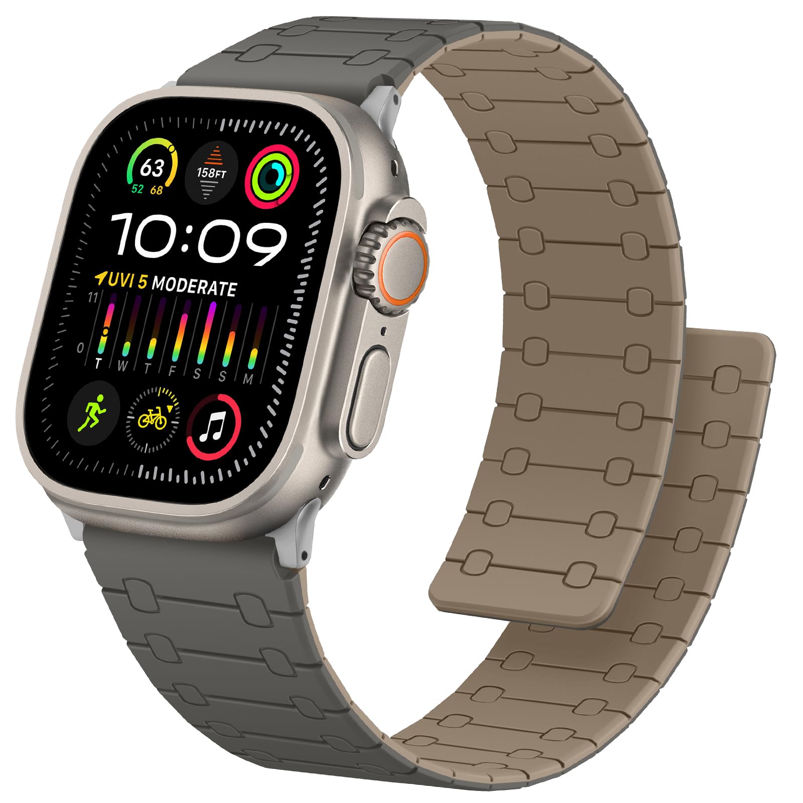 Anlinser Compatible with Apple Watch Band 49mm 46mm 45mm 44mm 42mm for Women Men, Double Side Reversible Magnetic Strap for iWatch Ultra 3/2/1 Series