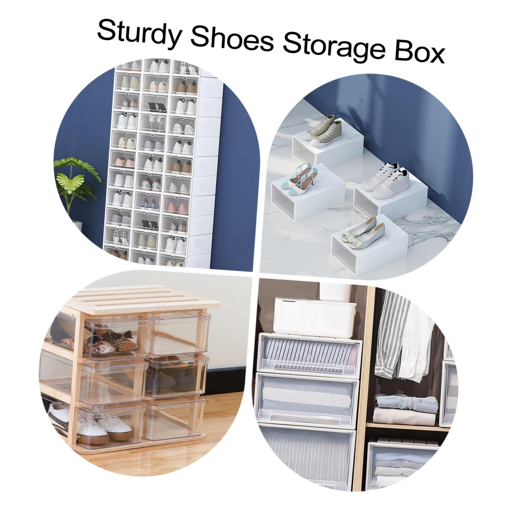 Zerodeko 6 Piezas Cajas de Zapatos de Plástico Transparente Tipo Cajón Caja para Guardar Zapatos Organizador para Hogar