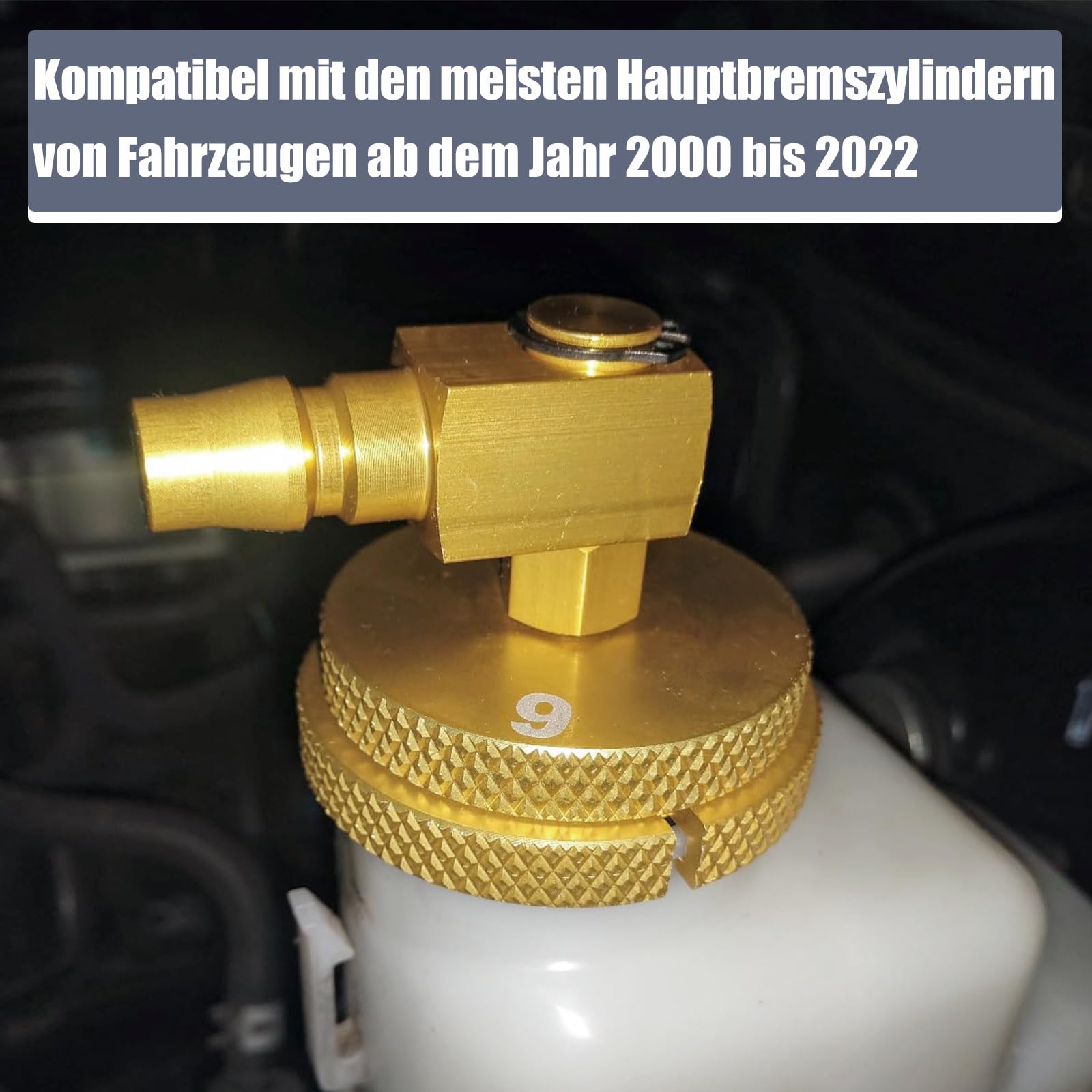 17-TLG Adapter Bremsflüssigkeitsbehälter, Aluminium Auto Bremsflüssigkeitswechselgerät Adapter mit Schnellkupplung, Bremsenentlüftungsgerät Adapter Passend für die Meisten Fahrzeugmarken