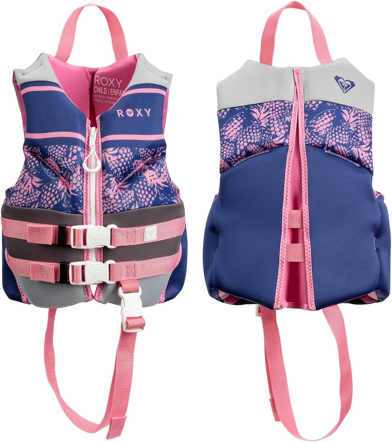 ROXY Life Vest for Youth/Kid/Infant, USCG and Transport Canada Approved PFD, Evoprene CGA Life Jacket for Boating Kayaking Pool Swimming Water Sports