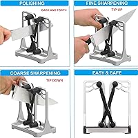 Vista 2 de Knife Sharpener, Knife Sharpener Tool with Self-Adjusting, Stainless Steel and Tungsten Carbide, Knife Sharpeners for Kitchen Knives Helps Repair