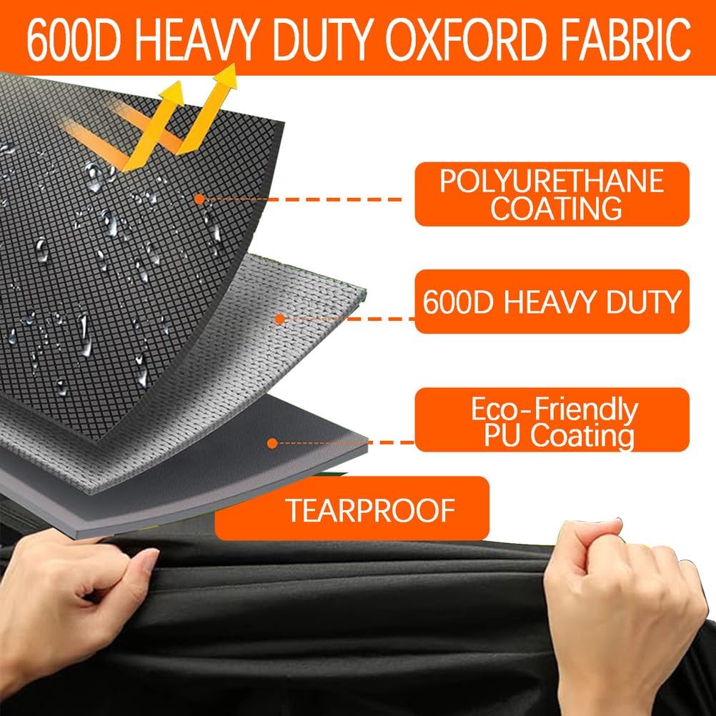 Outdoor Riding Lawn Mower Cover Waterproof & UV-Resistant 600D Heavy Duty Oxford Fabric with Adjustable Buckle Windproof & Tear-Resistant Dust Universal,Black,62 × 41 × 30 in