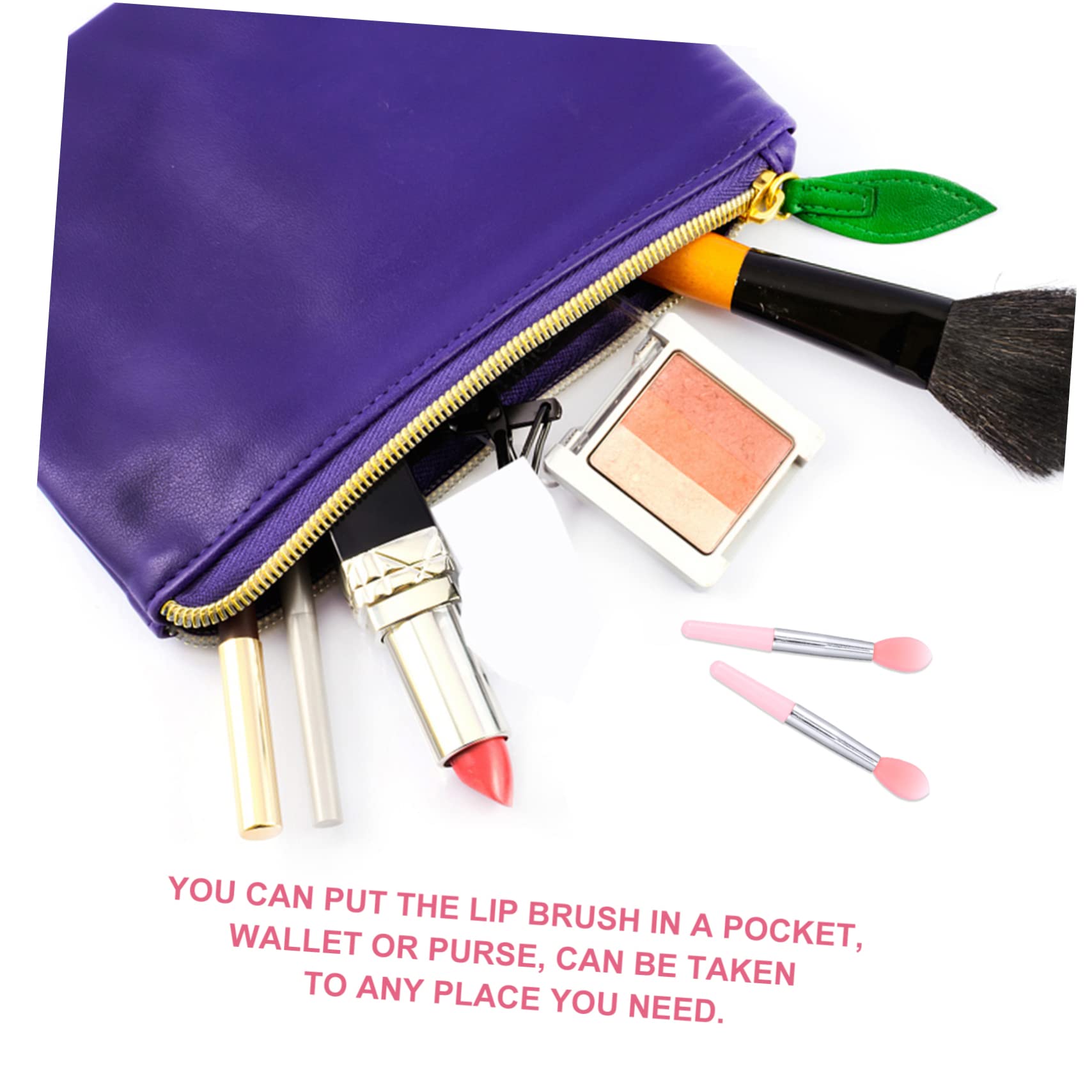 NULYLU Cosmetic Lipstick Brush Set 12pcs Lip Brush Lip Mask Applicator Makeup Tool for Makeup