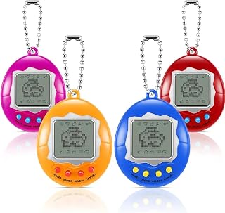 HASLYE SMYJWW 4pcs Electronic Digital Pets Game Machine Toys with Chain，Retro Virtual Pocket Game Machine，Nostalgic 90s Retro Console Handheld toys Adults Teens for Halloween Christmas Birthday Gift