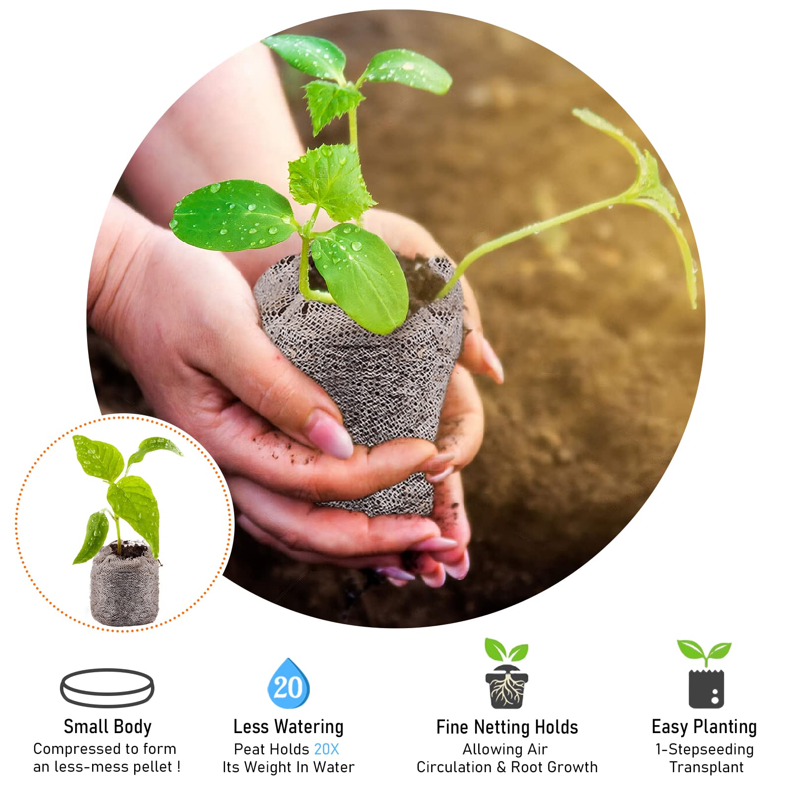 Snapklik.com : Legigo 50 Pcs 30mm Seed Starter Peat Pellets Pods For ...