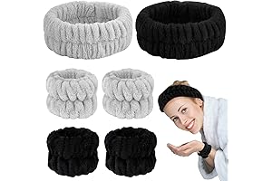 6Pcs Spa Headbands and Wrist Washbands, Headbands for Washing Face Towel Wristbands