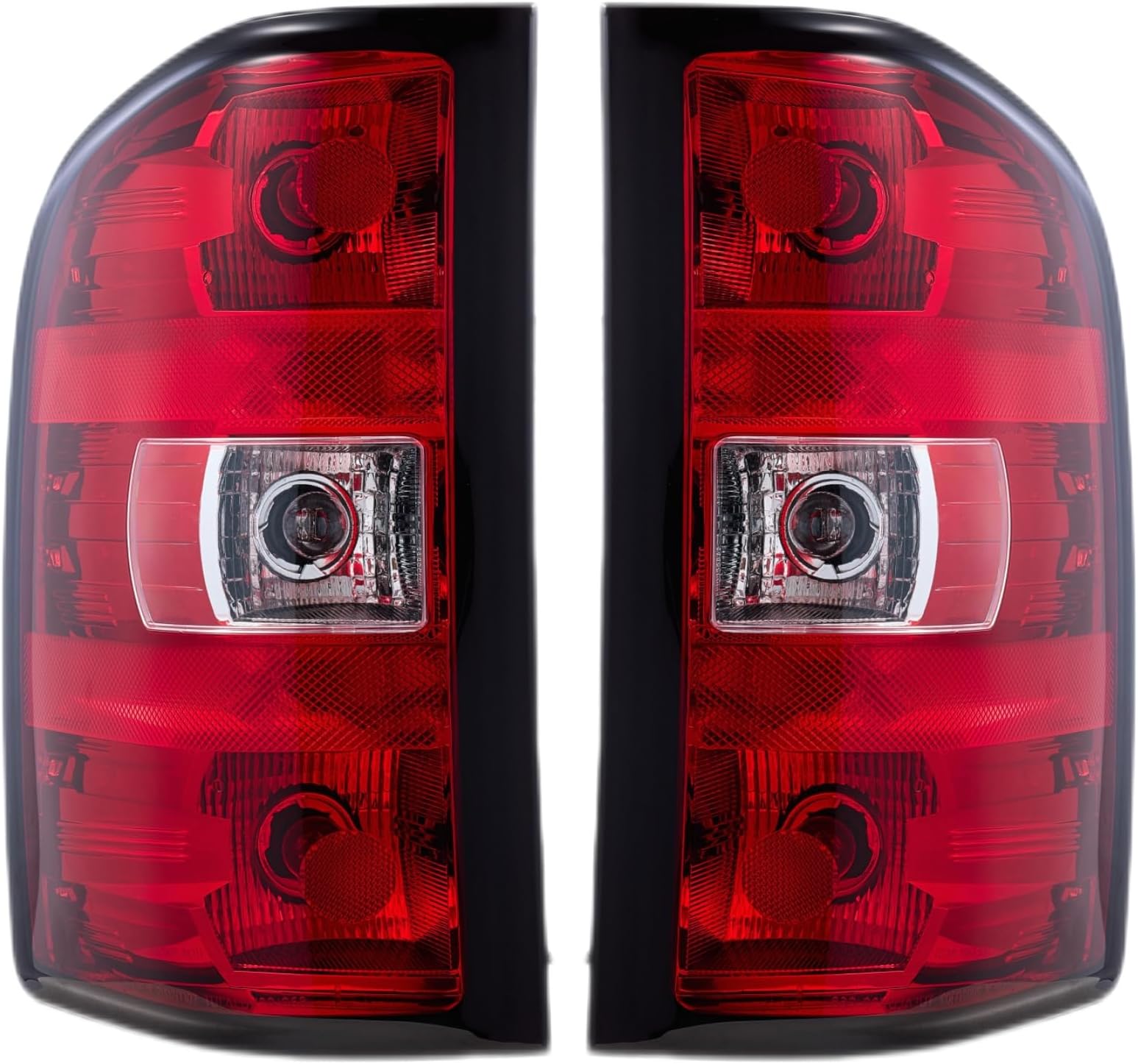 Tail Lights compatible with 2007-2014 Chevy Silverado 1500 2500HD 3500HD(2007 New Body Style only), 2012-2014 GMC Sierra (1 Pair(Left+Right), Include Bulbs and Wiring Harness), TMLY-068