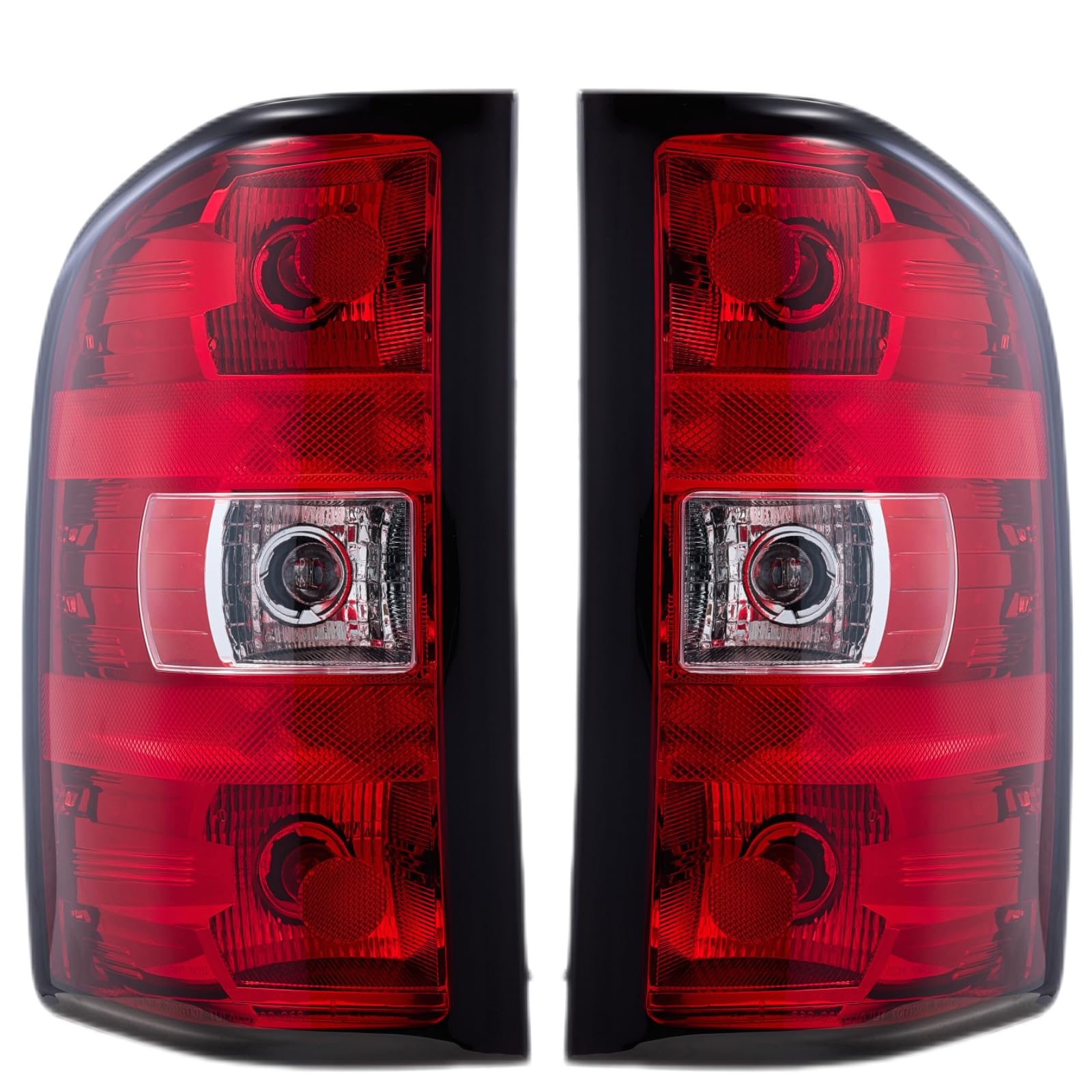 Tail Lights compatible with 2007-2014 Chevy Silverado 1500 2500HD 3500HD(2007 New Body Style only), 2012-2014 GMC Sierra (1 Pair(Left+Right), Include Bulbs and Wiring Harness), TMLY-068