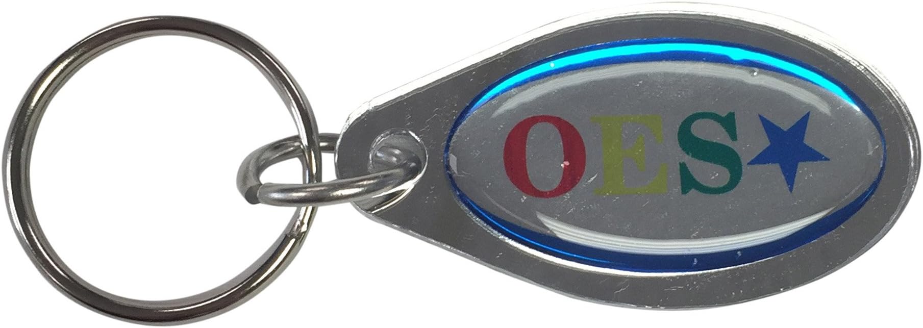 OES Order of the Eastern Star Oval Domed Letter Keychain