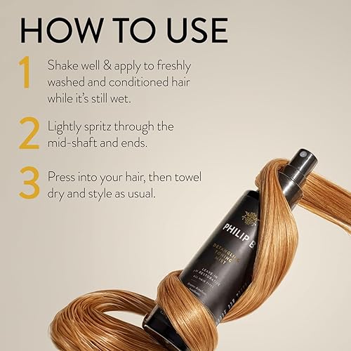 Miniatura 4 de PHILIP B. Niebla tonificante desenredante con terciopelo Oud, 2 onzas  Desenredante diario deja el cabello brillante y sin encrespamiento, para todo