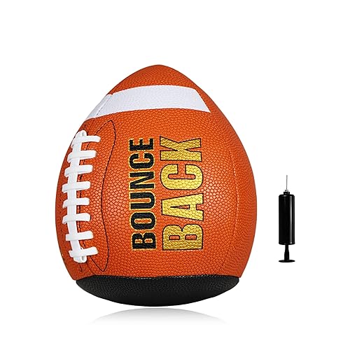 BOUNCEBACK Soft Leather Training Football, Youth Size & Official Size,