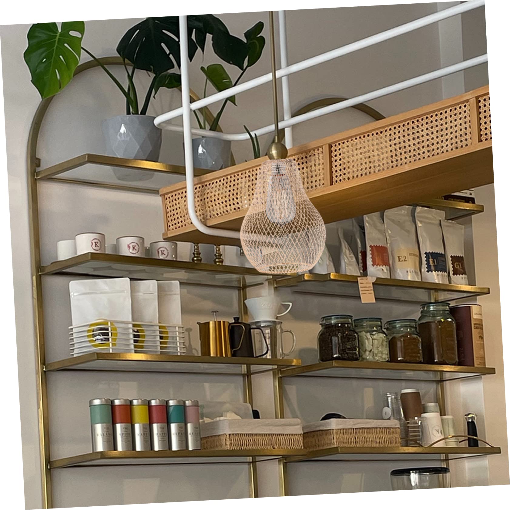 HOMSFOU 4pezzi Lampada Sospensione Metallo Con Paralume Decorativo Design Moderno e Leggero Per Soggiorno Ristorante e Hotel Facile Da Installare e Versatile Perfetta Per Lampade