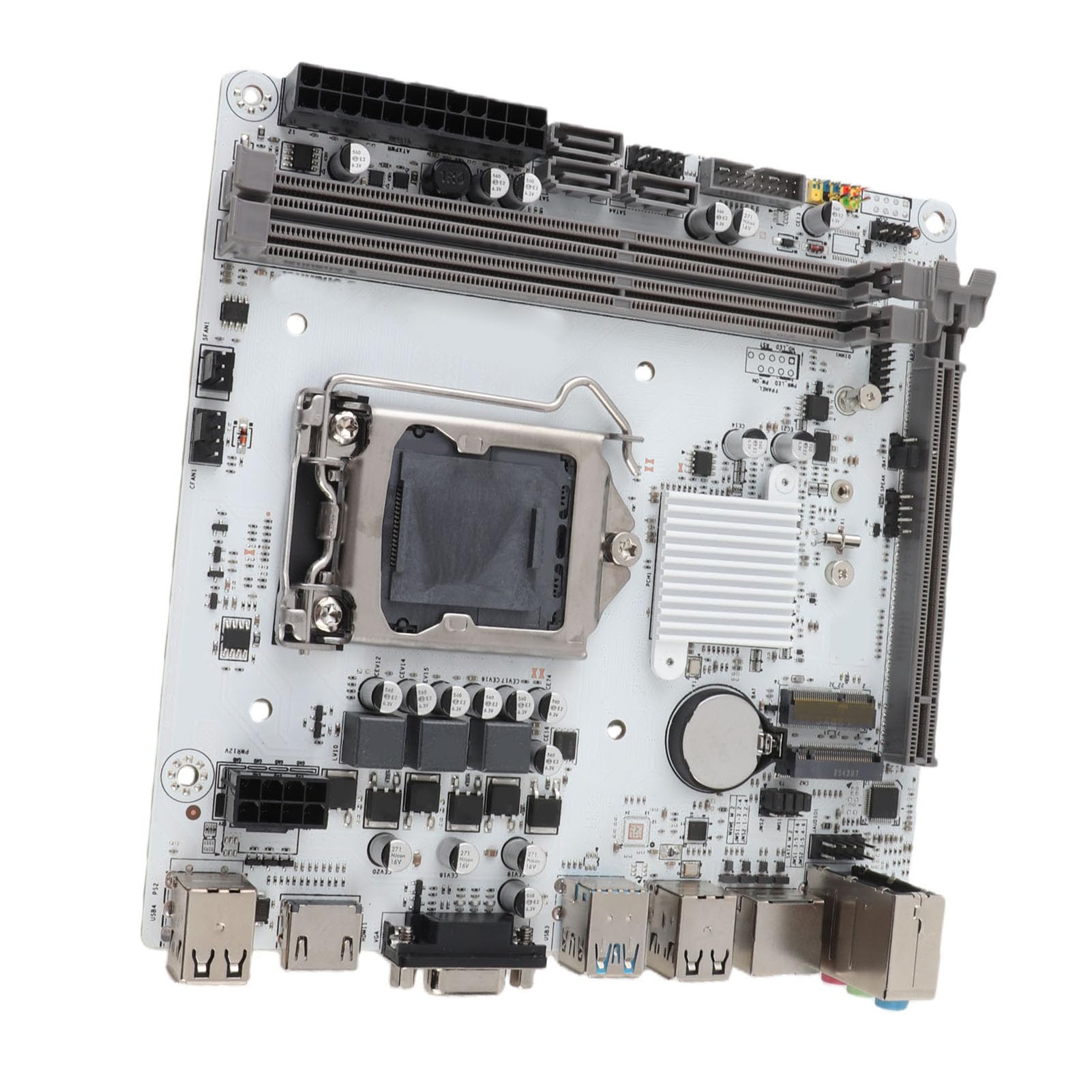 Yunseity Scheda Madre per Computer ITX per LGA1155, Supporta Processori Core I3 I5 I7 e E3 con Slot di Memoria DDR3, Slot M.2, Uscite HD e VGA, Porte USB 3.0