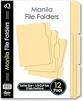 Vista 1 de iScholar Carpetas de archivo Manila, tamaño carta, paquete de 12 (31012)