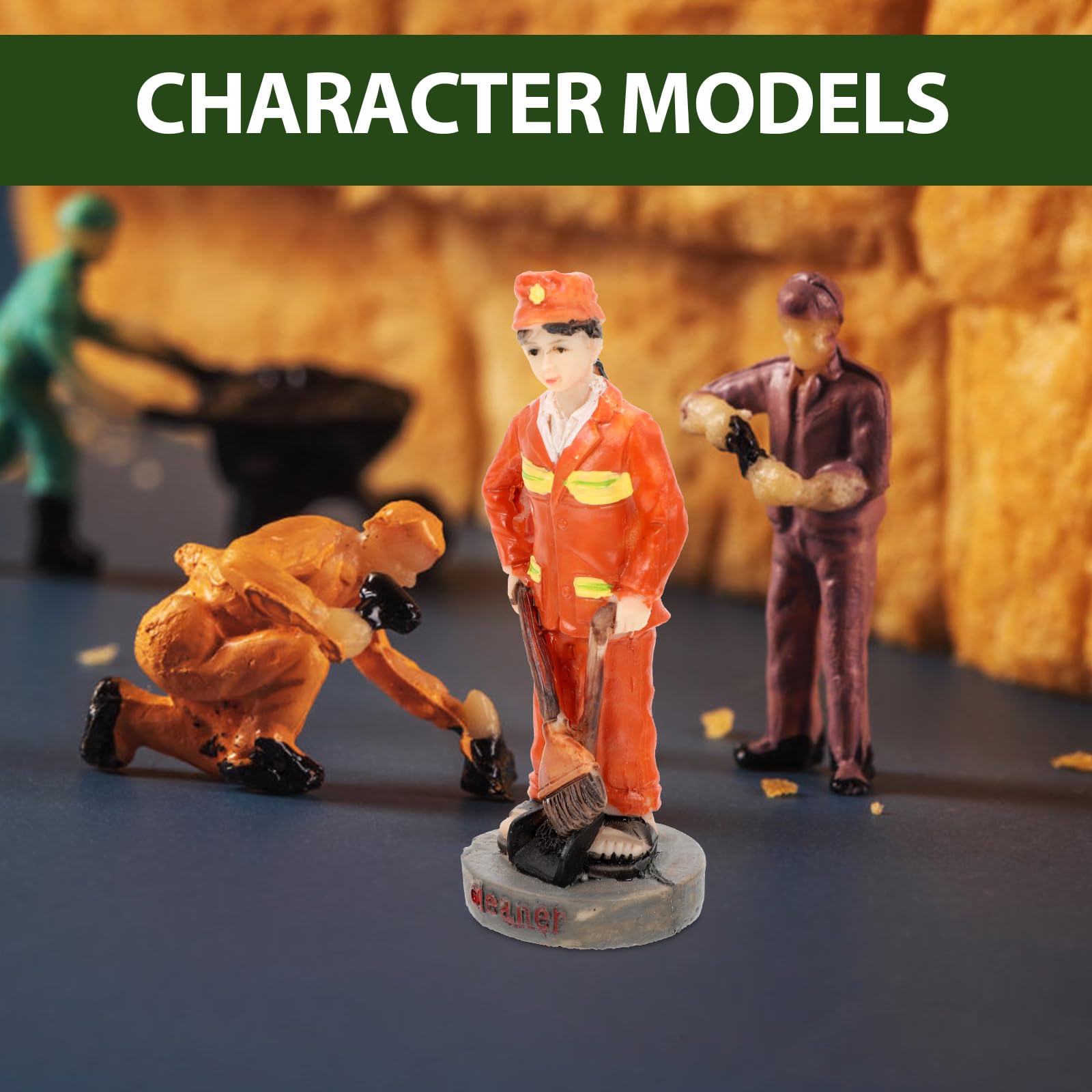 Modelli Decorate di Persone in Resina 7 Figure Realistiche Stili multipli per Tavolo da per Mini Ambienti e Scolastici Stili multipli