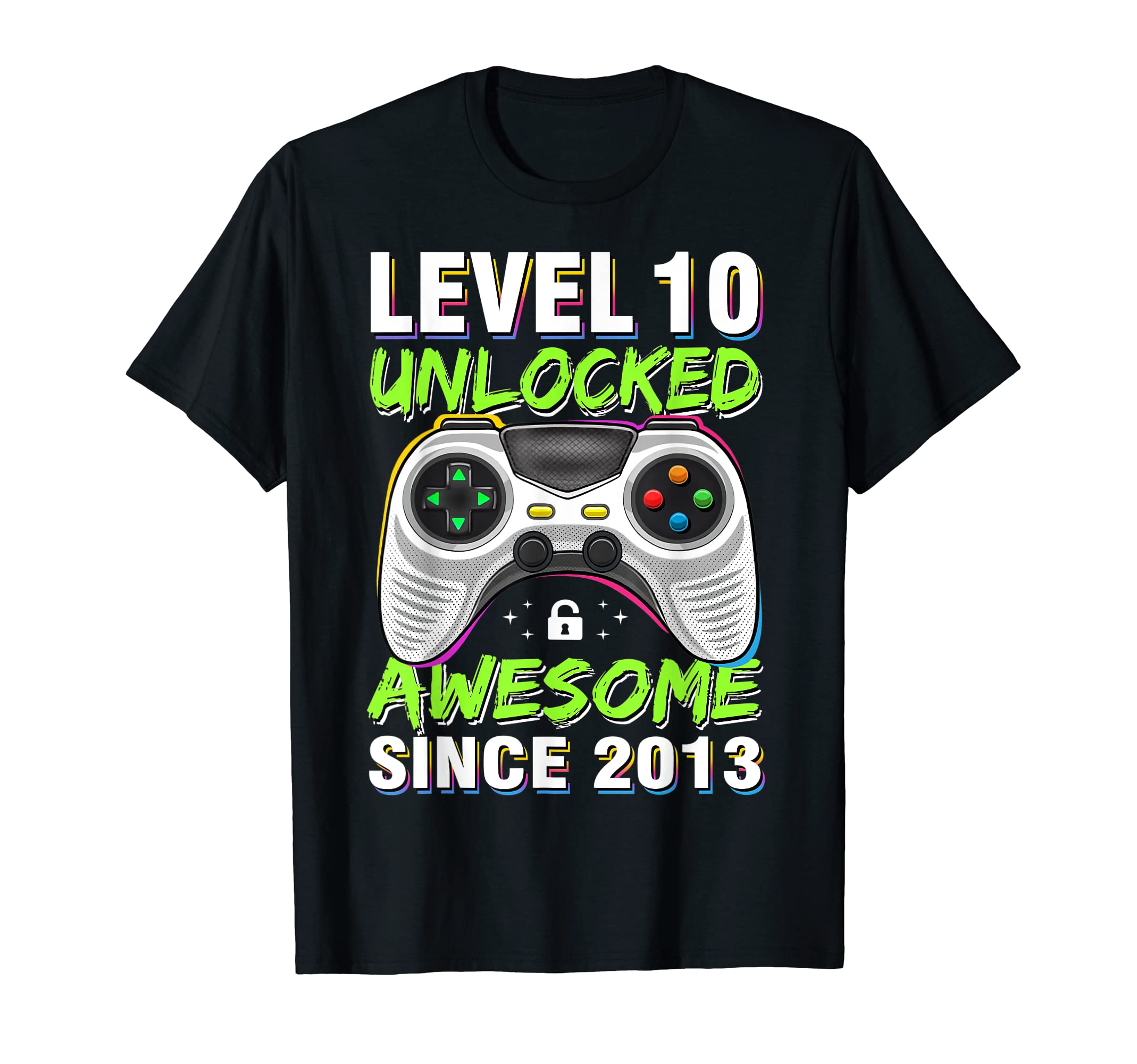 10 Year Old Gift Boy Level 10 Unlocked Awesome 2013 Birthday T-ShirtOEKO-TEX STANDARD 100
