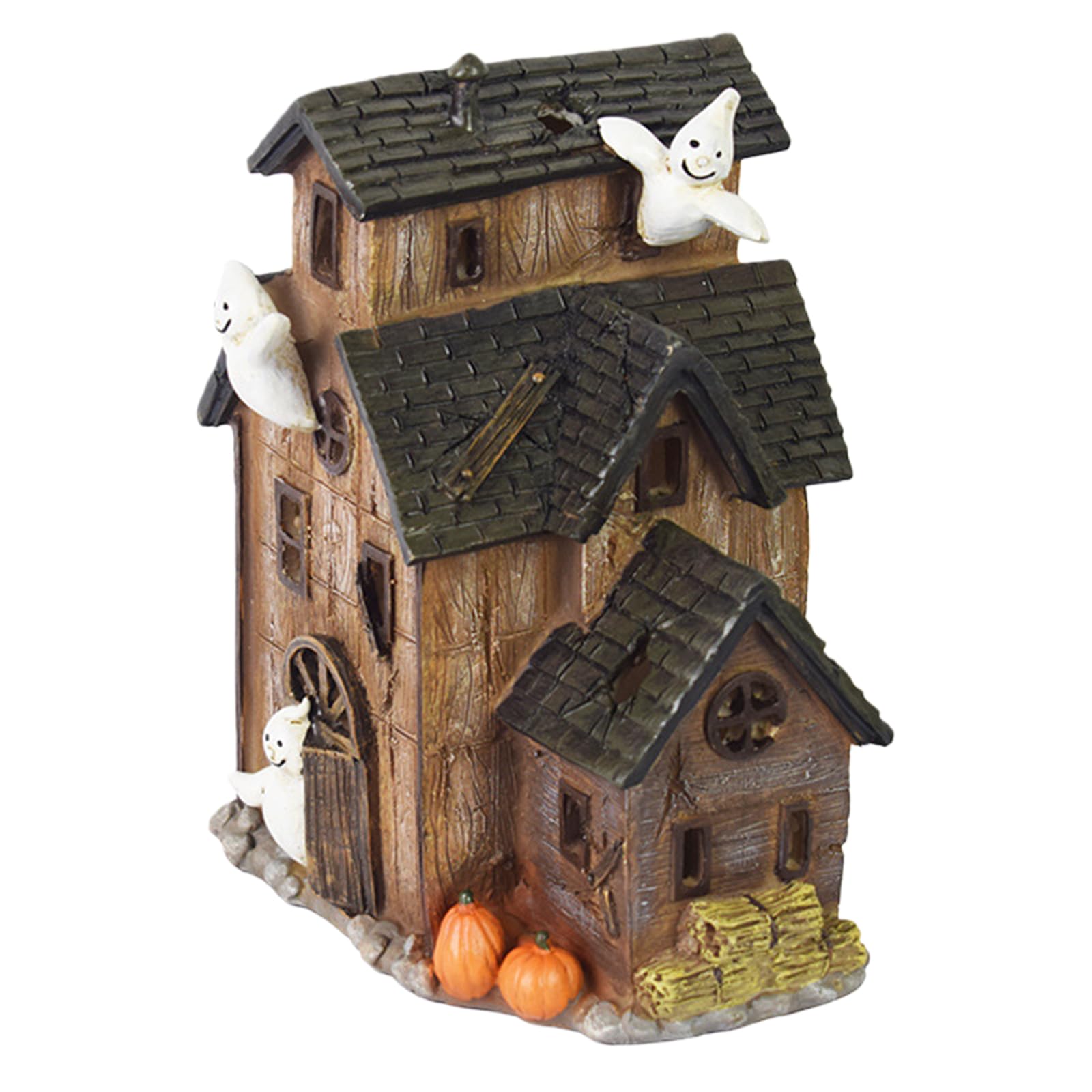 Kexpery Halloween LED Glowing Ghost Statue Haunted Village (Light Brown)