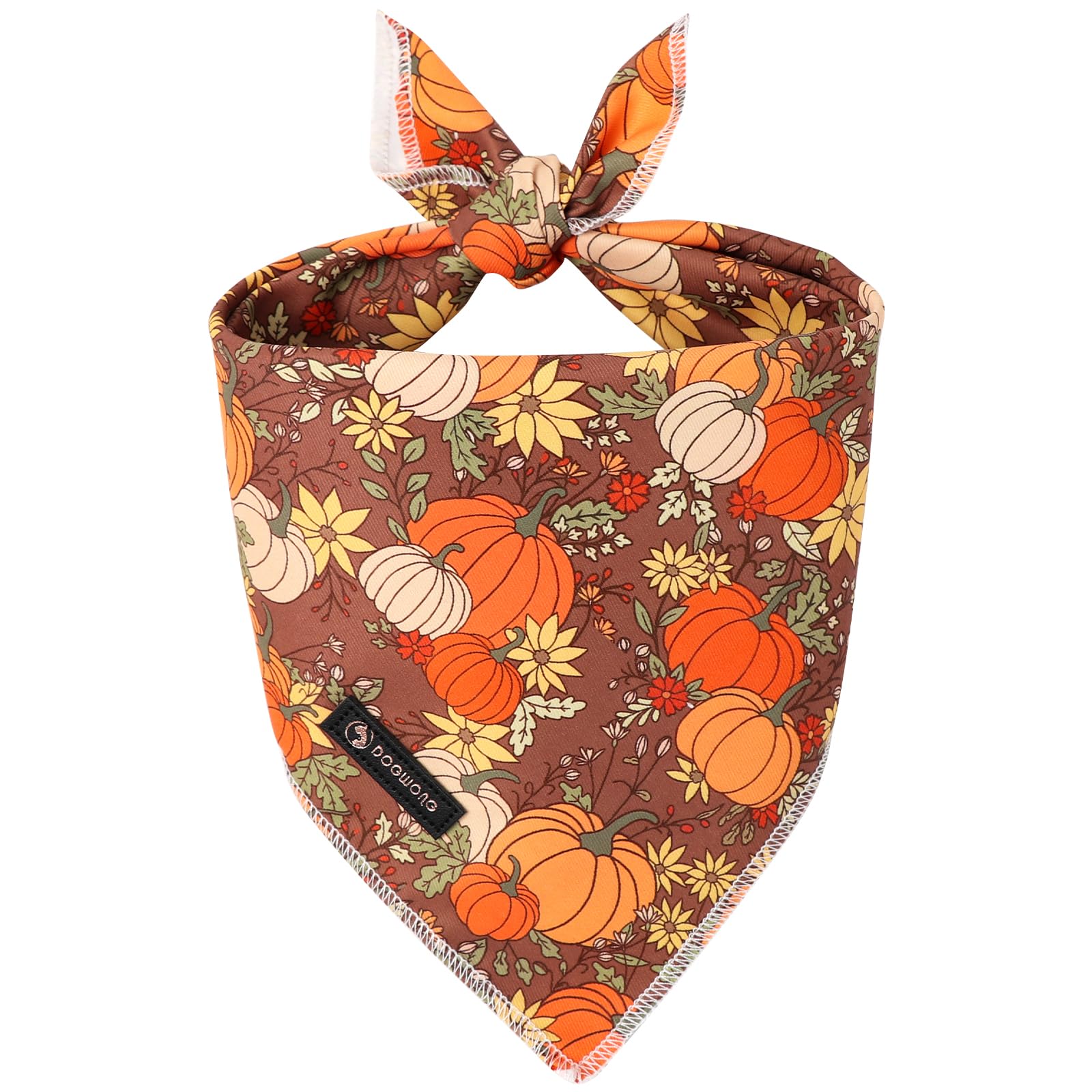 Bandana en coton pour chien citrouille DOGWONG aux finitions soignées