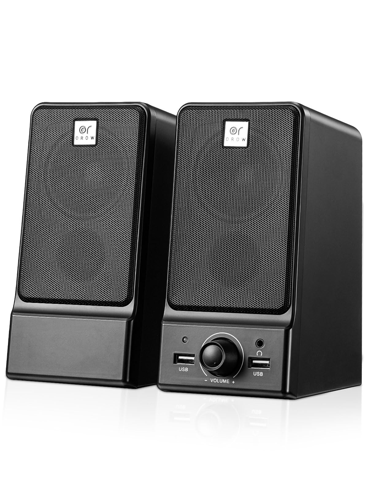 OROWOW Altoparlanti per computer, altoparlanti stereo Hi-Fi da 30 W per PC, altoparlante da tavolo, alimentazione AC, chip audio DSP integrato, bassi profondi e voce pura, altoparlante portatile con