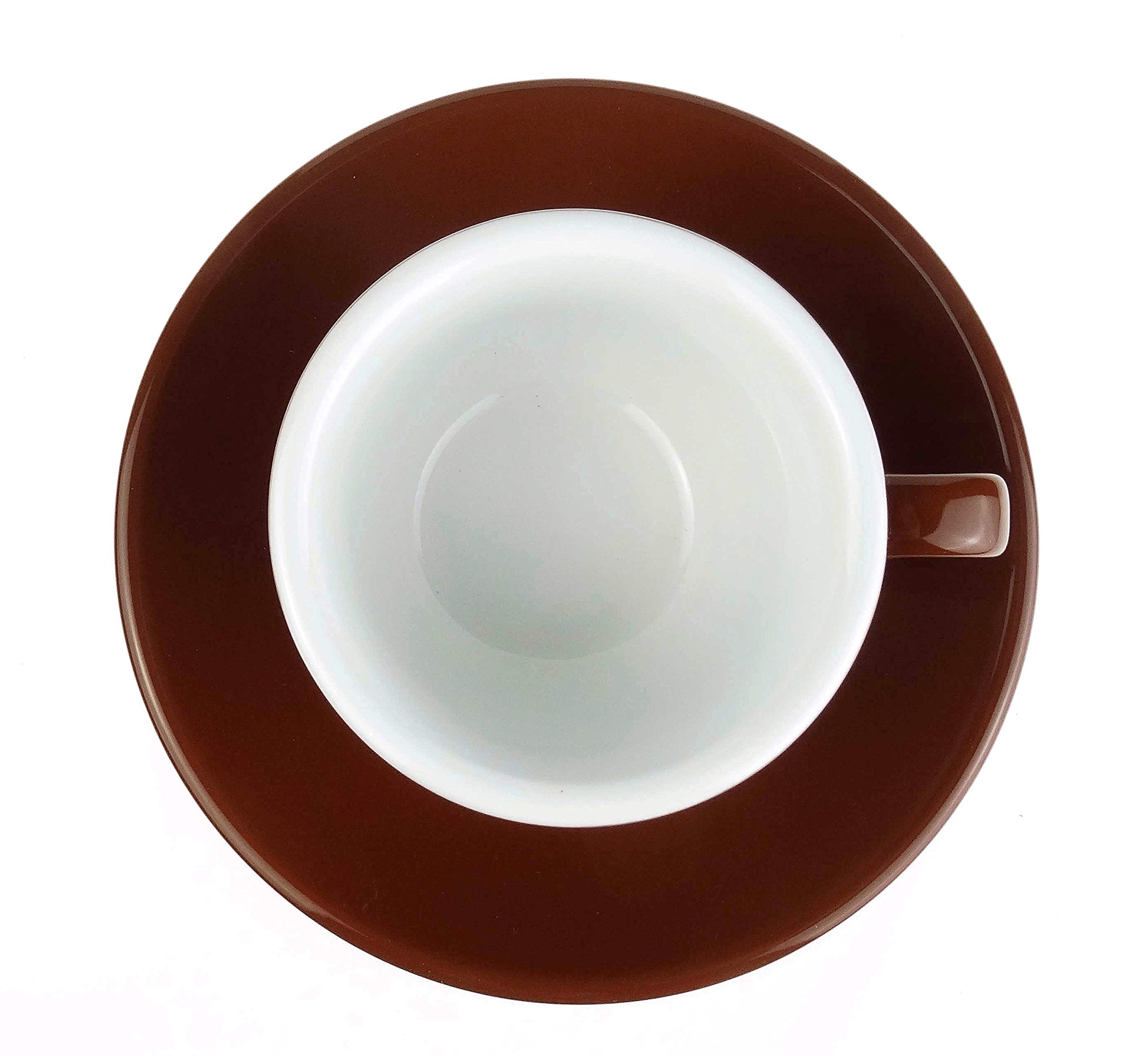 Nuova Point Kleine dickwandige Cappuccinotasse »Palermo« | mittelbraun | Füllmenge (bis zur Oberkante): 145 ml | 6 Tassen & 6 Untertassen