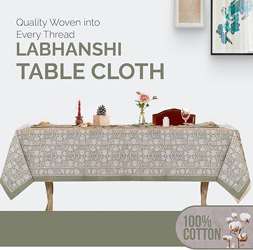 Miniatura 3 de Indian Hand Block Print Round 72 Inch 6-Seater and Rectangle 72x108 Inches 8 Seater Table Cloth for Kitchen Dining TableCotton Floral Thanksgiving