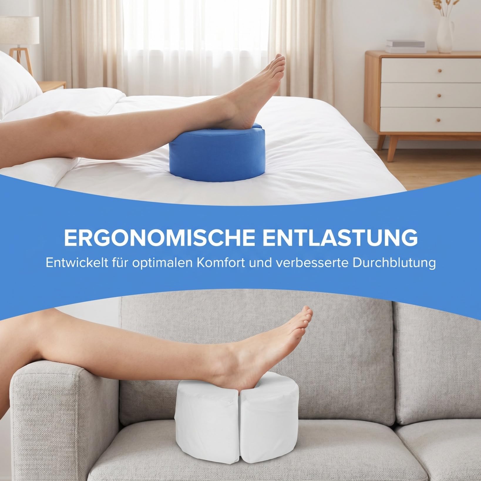 Healeved Cuscino Elevazione Piede 6.69X6.69X3.94 Pollici Supporto Antidecubito Per Gambe E Caviglie Dispositivo Tornitura Paziente Per Migliorare Circolazione E Sollievo Gonfiore Set 2 Pezzi