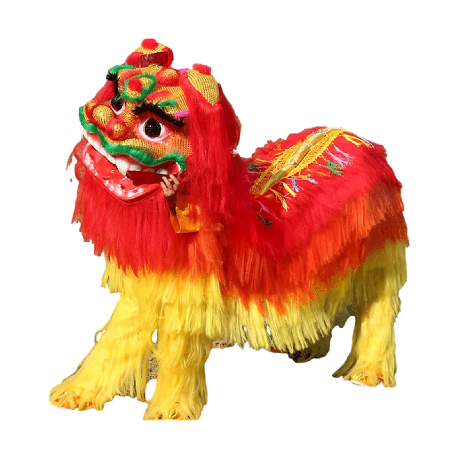 Chinese Lion Dance Costume， Traditional Chinese Lion Dance Wool Lion Chinese New Year Lion Dance Costume Dragon and Lion Dance Props and Costumes