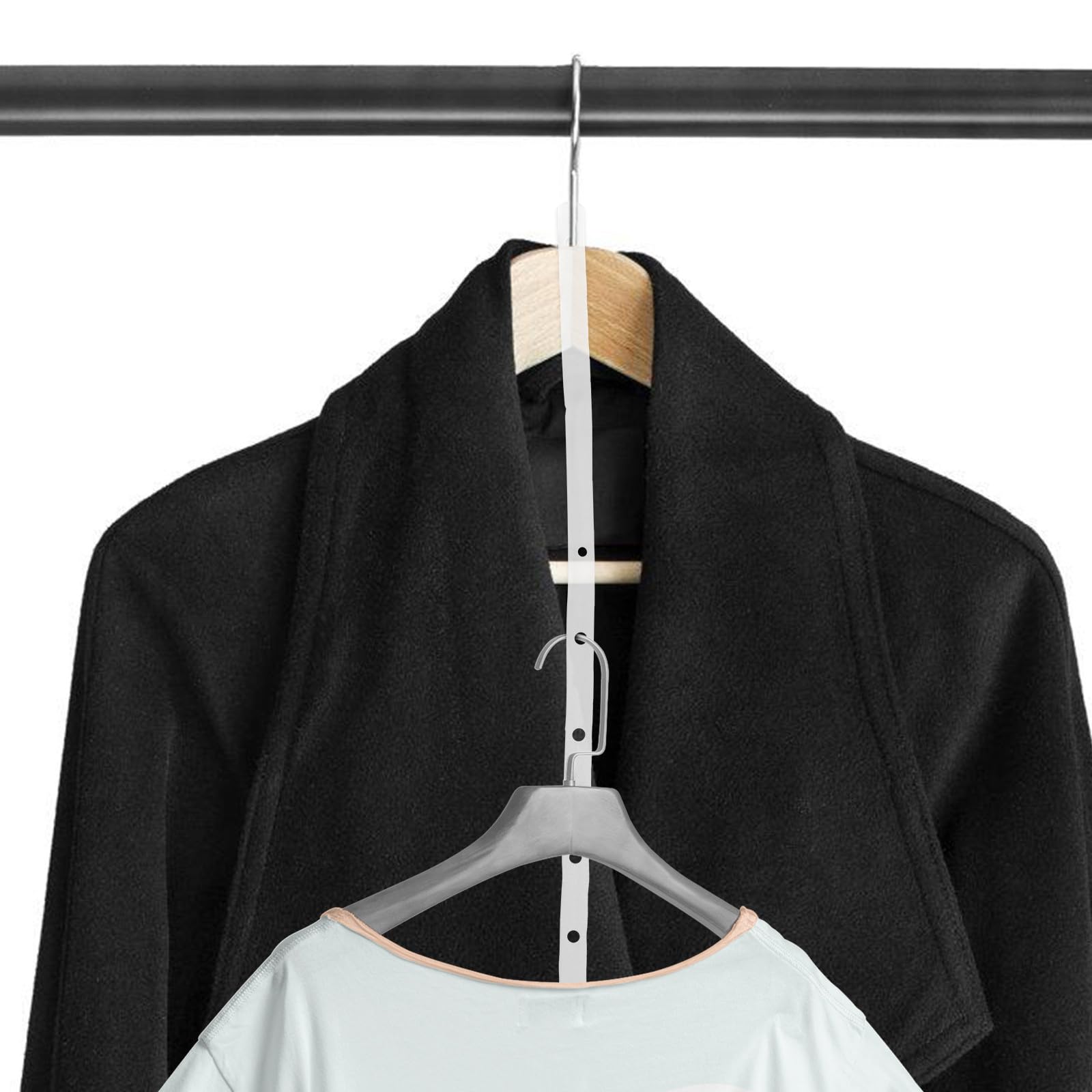 Tiras de Plástico Transparente Paquete de 10 Piezas para Perchas Resistentes 10 Diseño Multifuncional para Almacenamiento en Armarios y Tiendas de Ropa
