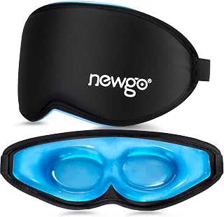 NEWGO 3D Cooling Gel Sleep Eye Mask - Weighted Hot/Cold Therapy Blackout Mask for Puffiness, Dry Eyes, Headaches & Stress Relief