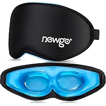 NEWGO 3D Cooling Sleep Mask, Weighted Cooling Gel Eye Mask for Sleeping, Cold Eye Mask, Hot Cold Therapy Blackout Sleep Mask for Puffiness, Dark Circles, Dry Eyes, Headaches and Stress Relief