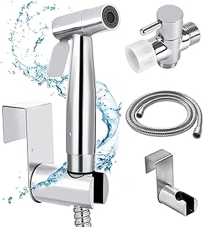 Bidet Sprayer for Toilet, Handheld Sprayer Kit with Premium Stainless Steel Hose, Cloth Diaper Sprayer Set Muslim Shower Adjustable Jet Spray for Personal Hygiene,Easy Install