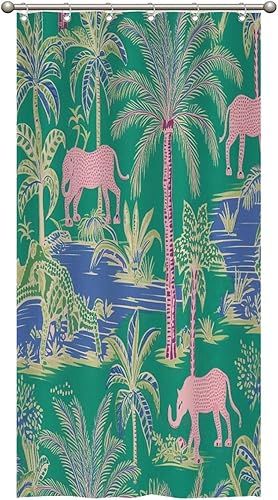 Miniatura 365 de Cortinas de ducha de baño con ganchos, 72 x 92 pulgadas, cortina de ducha de tela impermeable con diseño de flores y pájaros, cortina de ducha