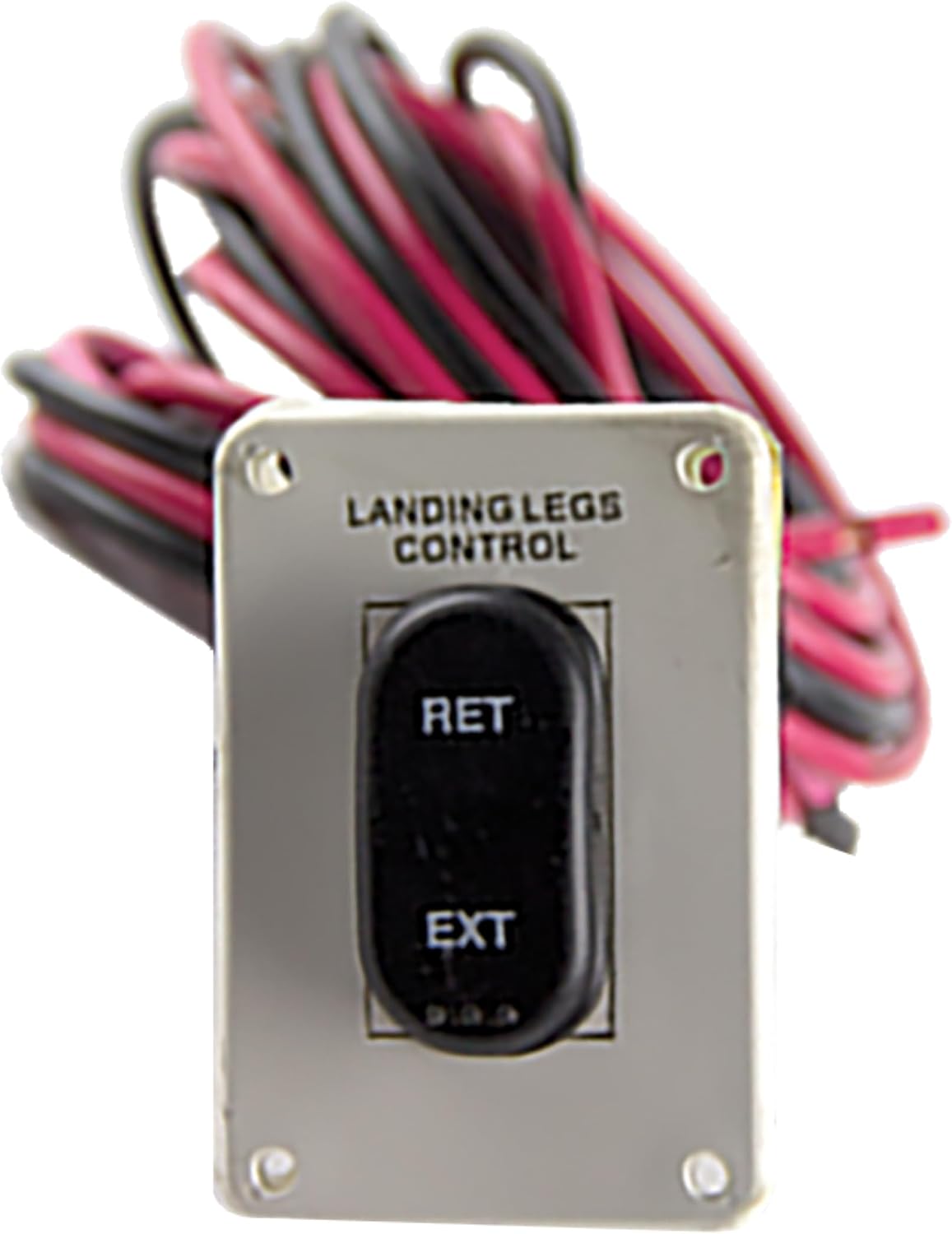 Lippert Replacement Power RV Landing Gear White IP-Rated Switch with Plate & Wiring Harness for 5th Wheel RVs, Ignition-Proof, Extend / Retract Leg Control, Interior or Exterior Mount - 145236