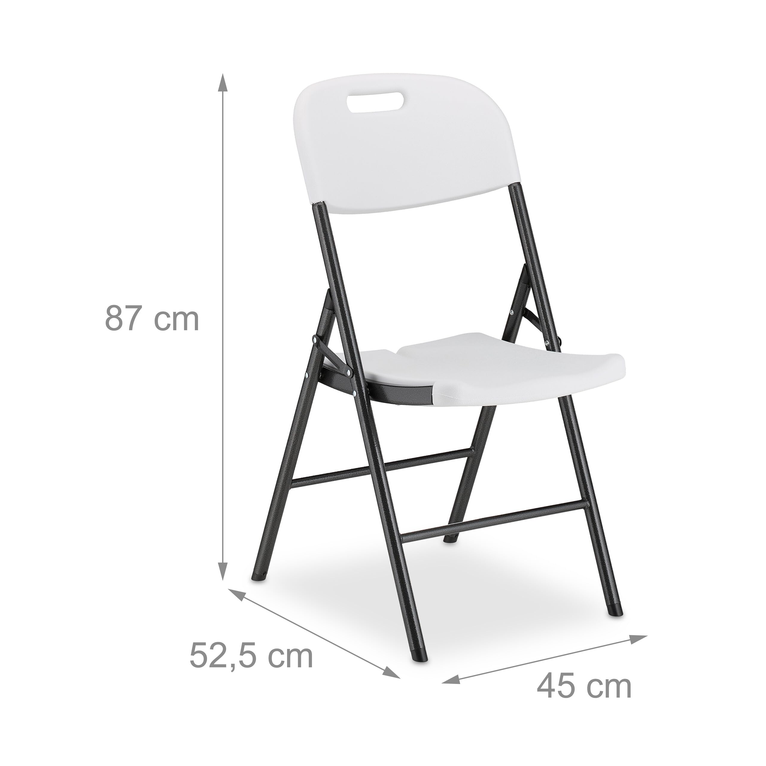 Relaxdays Chaise de Jardin Pliante, Lot de 2, pour l'extérieur, 150 kg, résistante aux intempéries, Noir-Blanc