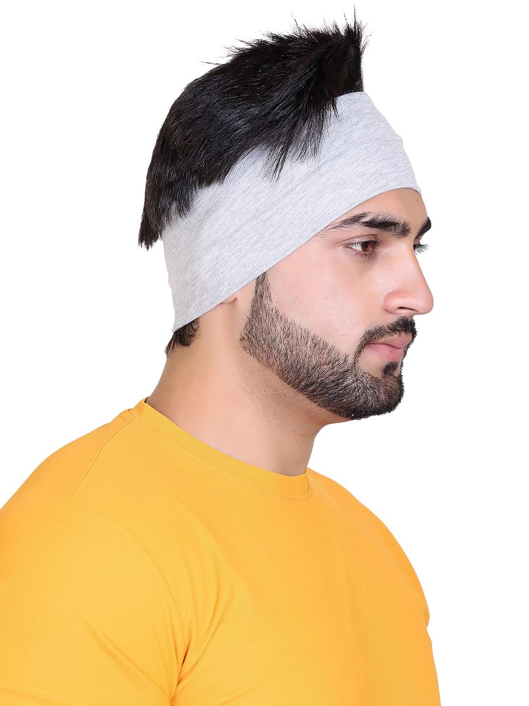 umani UMANI® Moisture Wicking and Non-Slip Exercise Workout Cotton Headband for Men and Women (Grey)-picture-12