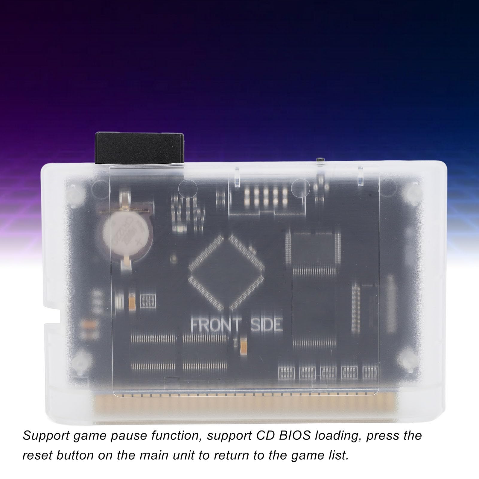 Plyisty Cartuccia di Gioco Carrello Flash retrò per Mega Drive V3.0 Pro, Scheda di Gioco 3000 in 1 per MD1/MD2/MD3/CD-X/32X, Compatibile con Genesis, Mega-Drive, Master System (Bianco trasparente)