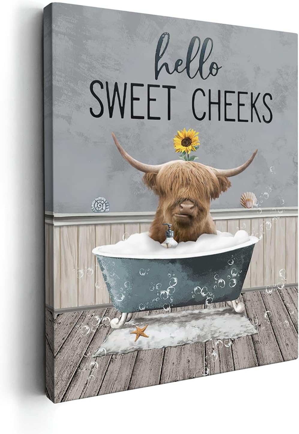 Kasluolo Highland Cow Bathroom Decor Wall Art Cute Cow