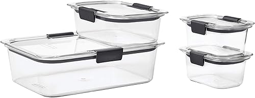 Vista 67 de Rubbermaid Brilliance - Recipientes de almacenamiento de alimentos sin BPA con tapas, herméticos transparentes juego de 2 (taza de 9,6), ideales