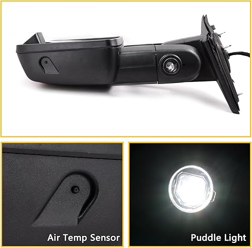 Miniatura 6 de Sanooer - Espejos laterales para camioneta con direccional, calentamiento eléctrico del cristal, sensor de temperatura en la luz para el suelo y