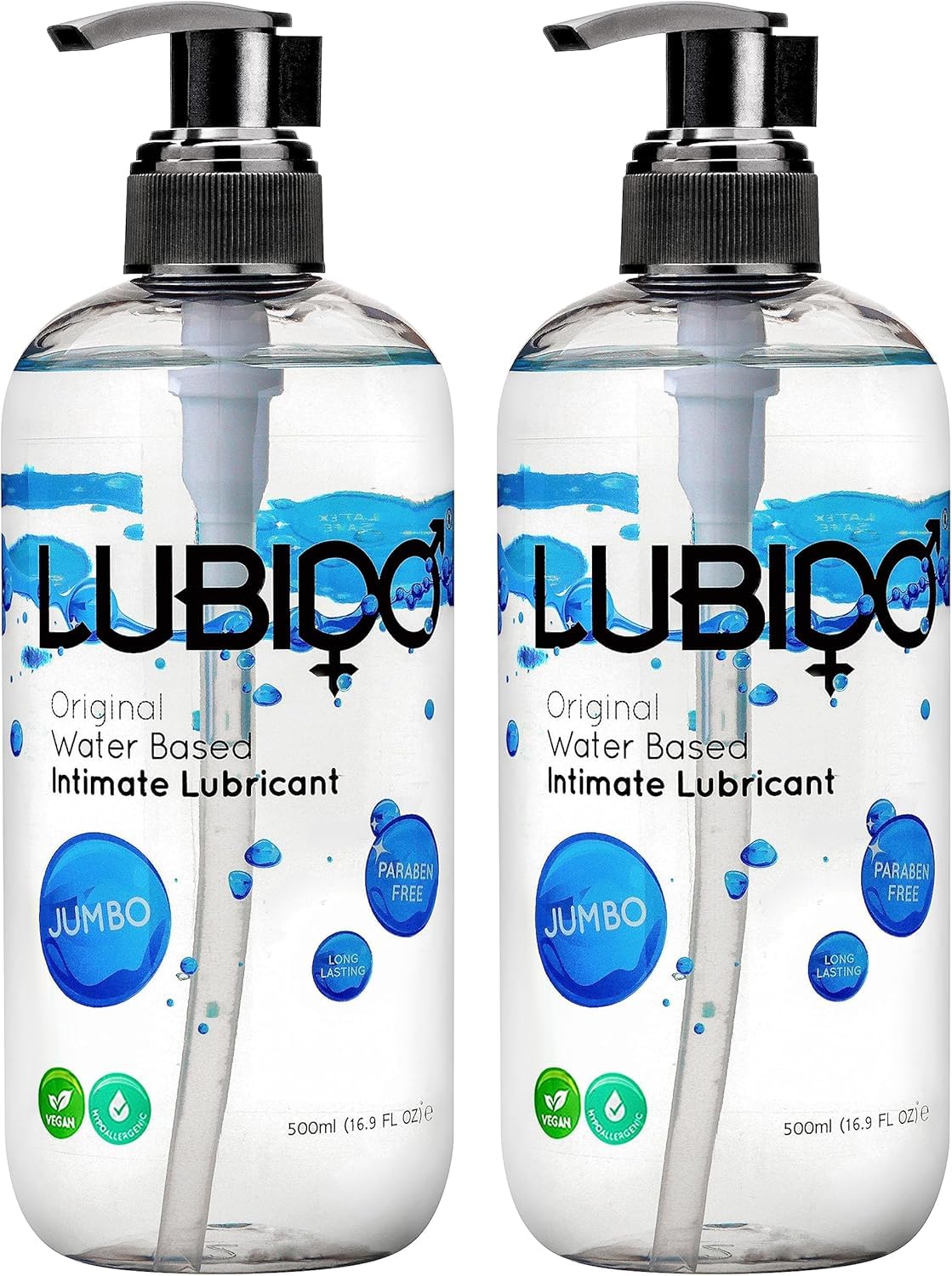 Lubido Gel Lubrifiant Intime Original à Base d'Eau Sans Paraben – 500ml Jumbo (Pack of 2)
