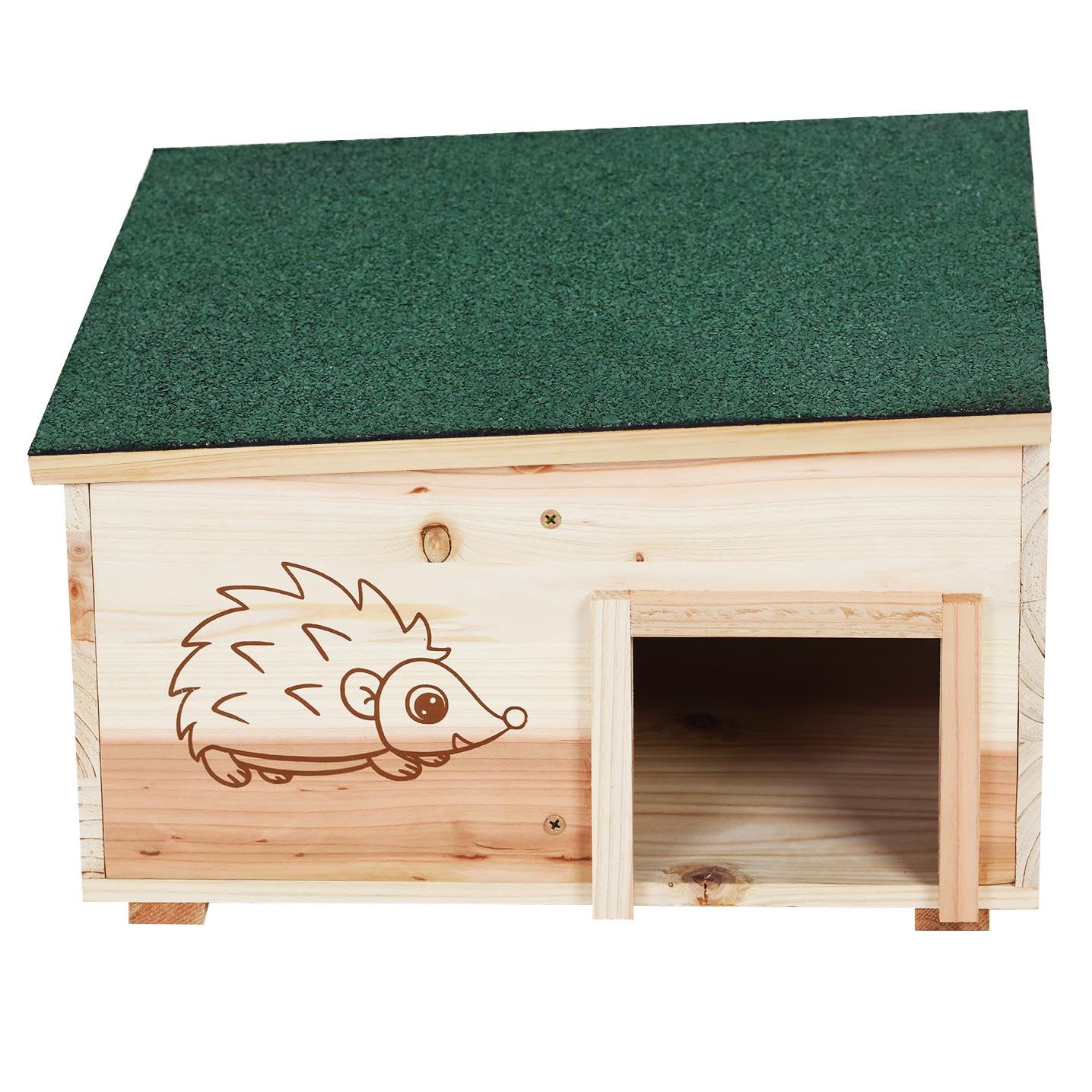 BingoPaw Igelhaus Winterfest Groß XXL: Igelhütte Holz mit Boden & wetterfestem Dach Igelfutterhaus Katzensicher Igel Winterquartier für den Garten