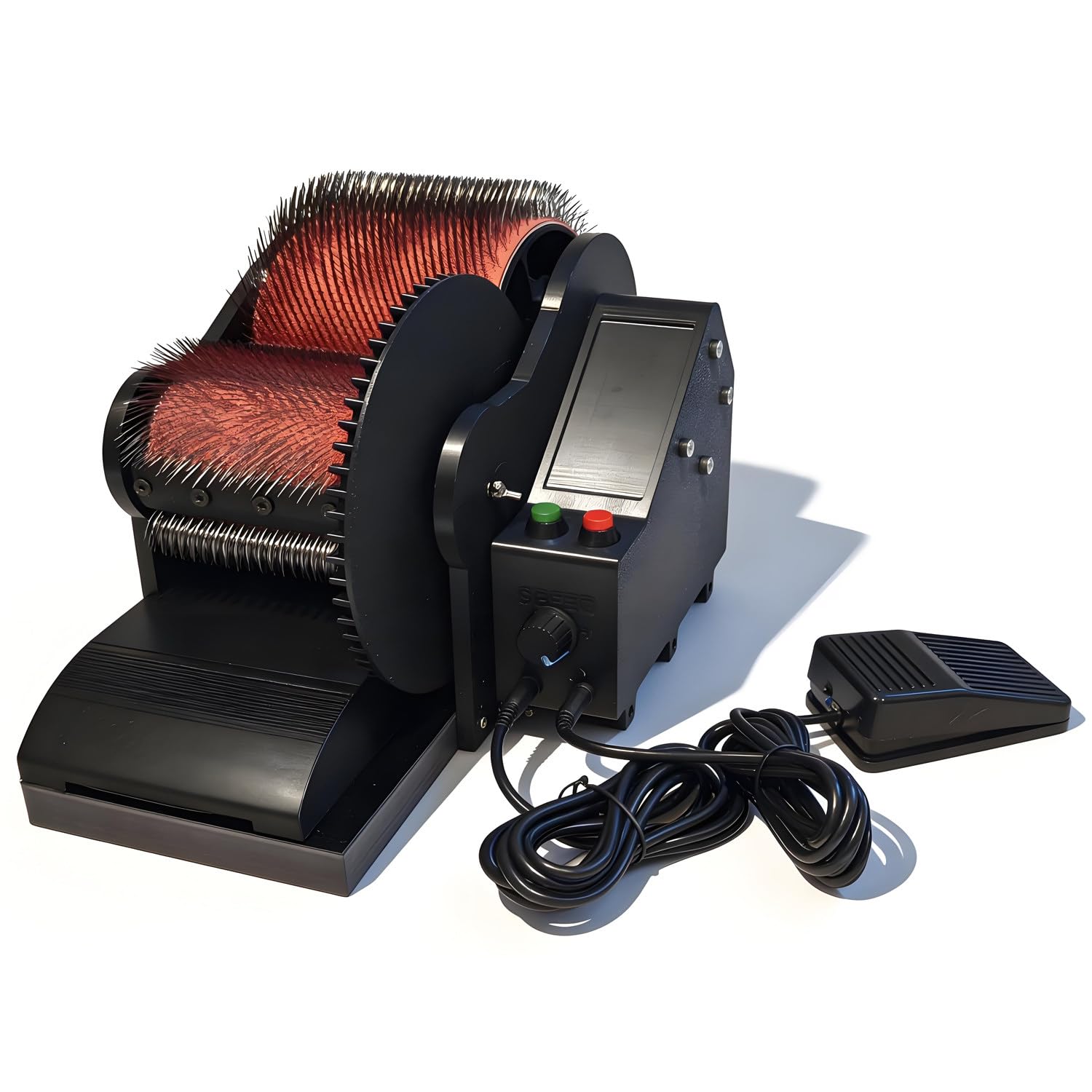 QuinteZhenTially 50w Wool Carding Machine Drum Carder,Electric Wool Felt Drum Carder,Remove Fiber Impurities,Fast Color Mixing Combing Spinning,with Foot Pedal,for Wool Combing