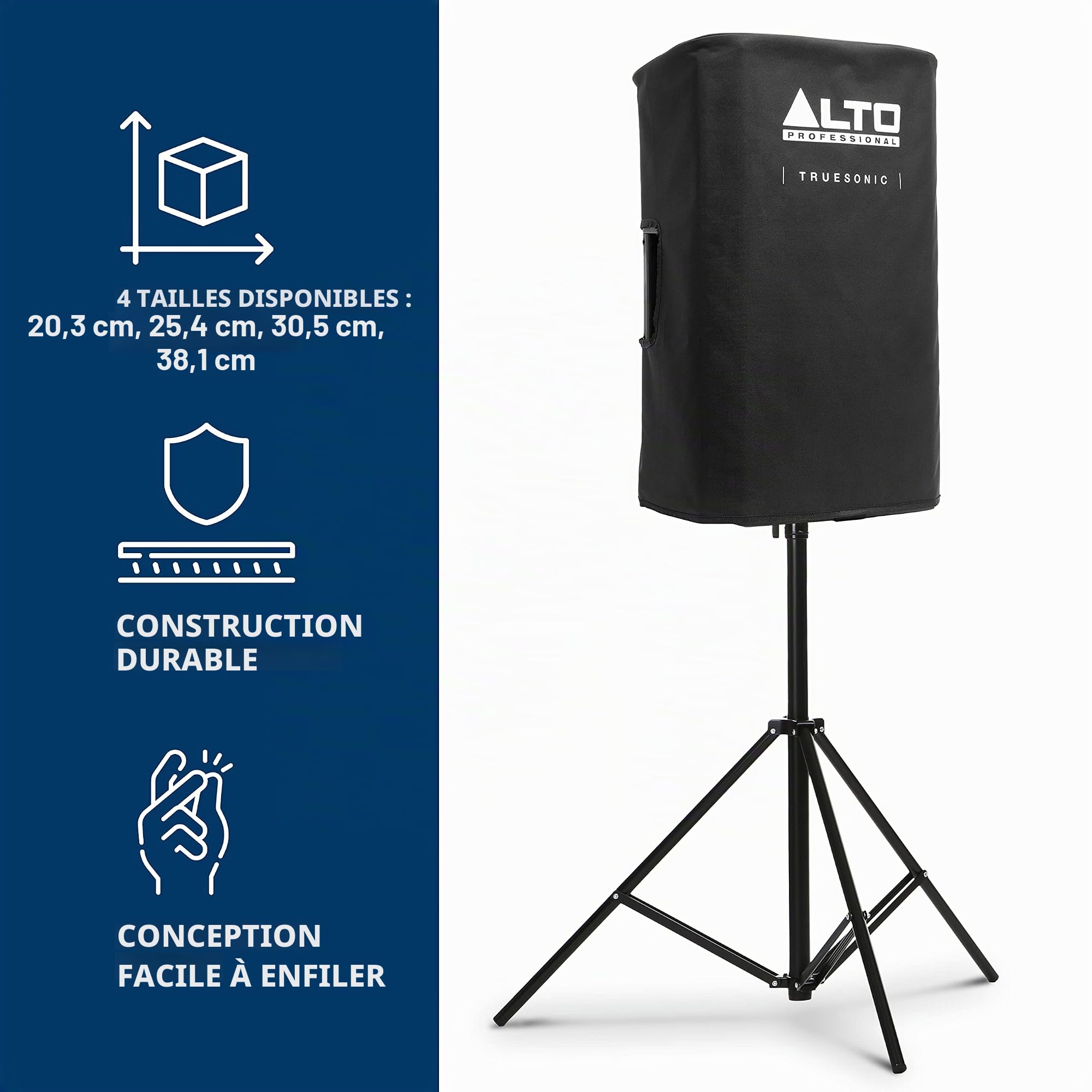 Alto Professional TS415 et Housse pour TS415 – Enceinte Active Bluetooth 15" de 2500W avec mixeur 3 canaux, Connexion sans Fil, DSP et Housse de Protection résistante pour Enceinte