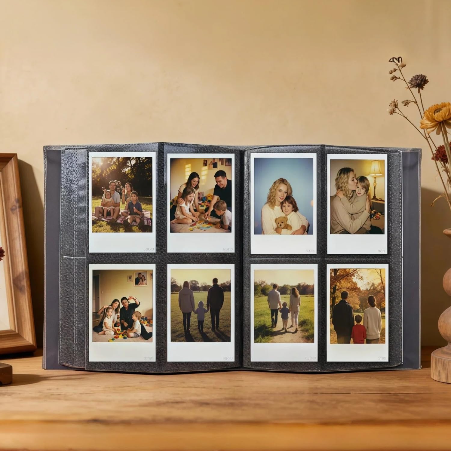 Album fotograficzny w stylu vintage na zdjęcia Polaroid o wymiarach 5 x 7,6 cm, z 400 kieszeniami, skóra PU, kompatybilna z Instax Mini, do przechowywania zdjęć lub kart, brązowy